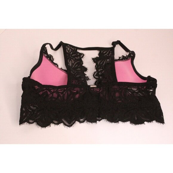 Pink By Victoria Secret Lace Bralette Halter Padded Push Up Bra Size Medium - Picture 6 of 11